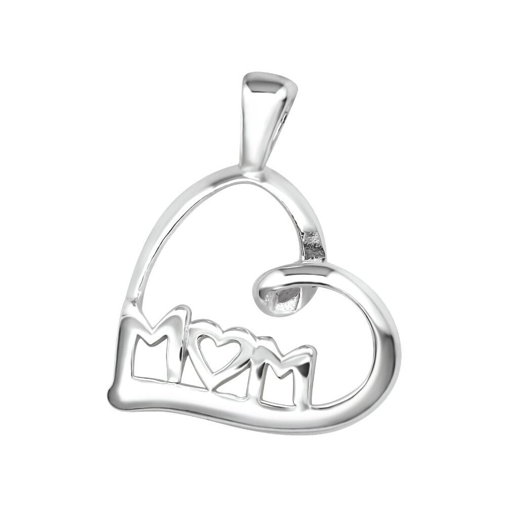 Sterling Silver MOM Heart Pendant